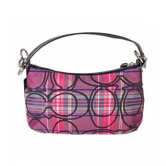 🎉HP🎉COACH Plaid Purse w/Leather Strap - Picture 4 of 9